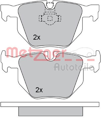 Bremsbelagsatz, Scheibenbremse Hinterachse Metzger 1170105 von Metzger