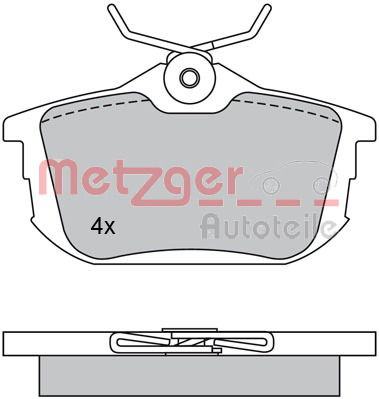 Bremsbelagsatz, Scheibenbremse Hinterachse Metzger 1170118 von Metzger