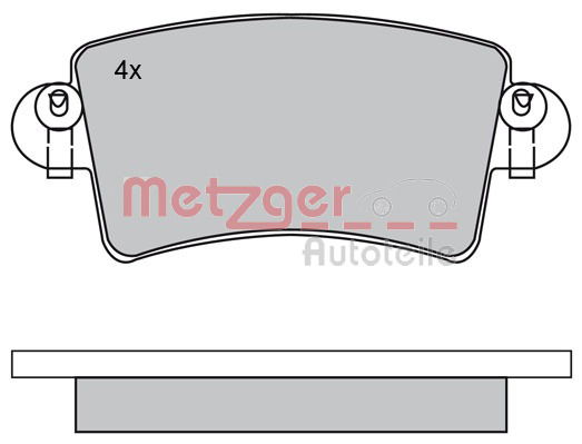 Bremsbelagsatz, Scheibenbremse Hinterachse Metzger 1170171 von Metzger