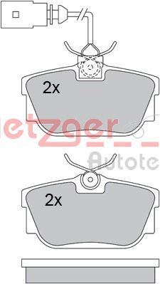 Bremsbelagsatz, Scheibenbremse Hinterachse Metzger 1170184 von Metzger