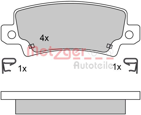 Bremsbelagsatz, Scheibenbremse Hinterachse Metzger 1170304 von Metzger