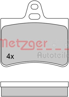 Bremsbelagsatz, Scheibenbremse Hinterachse Metzger 1170311 von Metzger