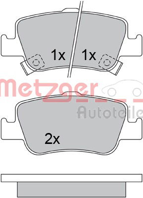 Bremsbelagsatz, Scheibenbremse Hinterachse Metzger 1170334 von Metzger