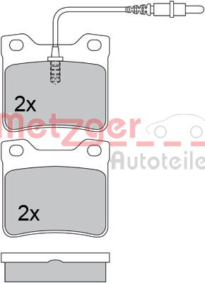 Bremsbelagsatz, Scheibenbremse Hinterachse Metzger 1170336 von Metzger