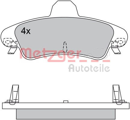 Bremsbelagsatz, Scheibenbremse Hinterachse Metzger 1170531 von Metzger