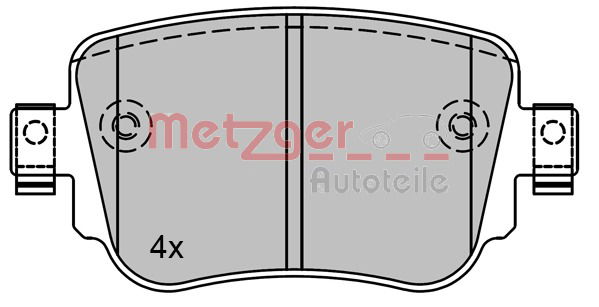 Bremsbelagsatz, Scheibenbremse Hinterachse Metzger 1170792 von Metzger