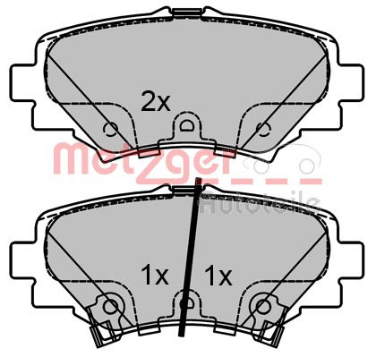 Bremsbelagsatz, Scheibenbremse Hinterachse Metzger 1170801 von Metzger