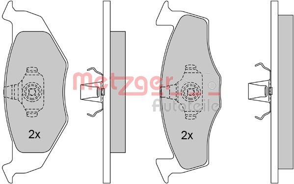 Bremsbelagsatz, Scheibenbremse Vorderachse Metzger 1170023 von Metzger