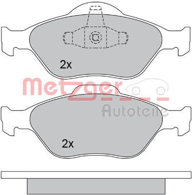 Bremsbelagsatz, Scheibenbremse Vorderachse Metzger 1170045 von Metzger