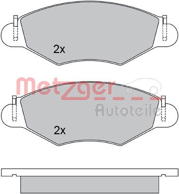 Bremsbelagsatz, Scheibenbremse Vorderachse Metzger 1170059 von Metzger