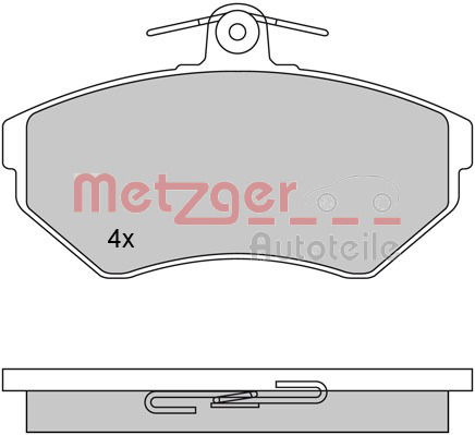 Bremsbelagsatz, Scheibenbremse Vorderachse Metzger 1170061 von Metzger