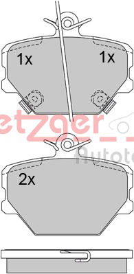 Bremsbelagsatz, Scheibenbremse Vorderachse Metzger 1170077 von Metzger