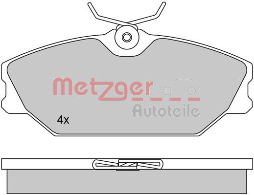 Bremsbelagsatz, Scheibenbremse Vorderachse Metzger 1170084 von Metzger