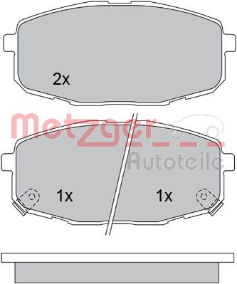 Bremsbelagsatz, Scheibenbremse Vorderachse Metzger 1170097 von Metzger