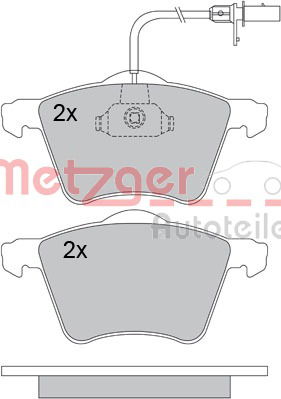 Bremsbelagsatz, Scheibenbremse Vorderachse Metzger 1170104 von Metzger