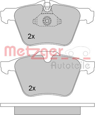 Bremsbelagsatz, Scheibenbremse Vorderachse Metzger 1170126 von Metzger