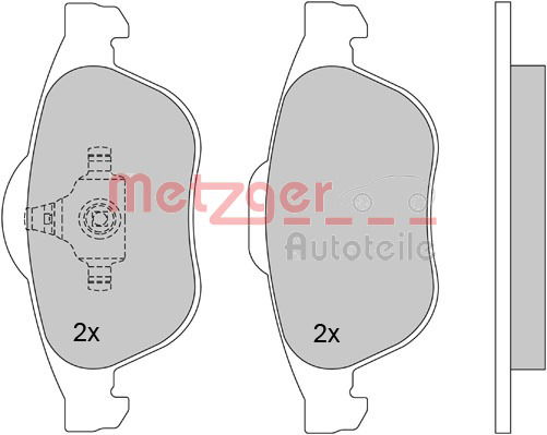 Bremsbelagsatz, Scheibenbremse Vorderachse Metzger 1170161 von Metzger