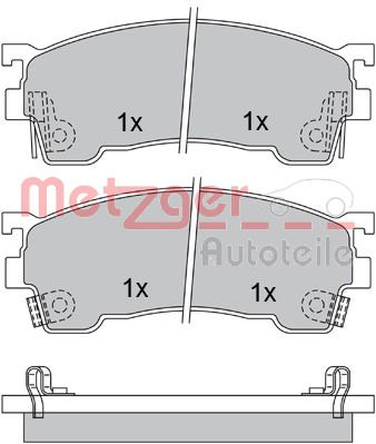 Bremsbelagsatz, Scheibenbremse Vorderachse Metzger 1170183 von Metzger