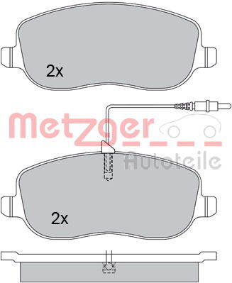 Bremsbelagsatz, Scheibenbremse Vorderachse Metzger 1170232 von Metzger