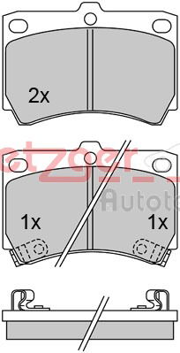 Bremsbelagsatz, Scheibenbremse Vorderachse Metzger 1170250 von Metzger