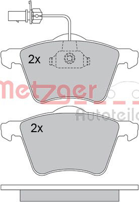 Bremsbelagsatz, Scheibenbremse Vorderachse Metzger 1170261 von Metzger