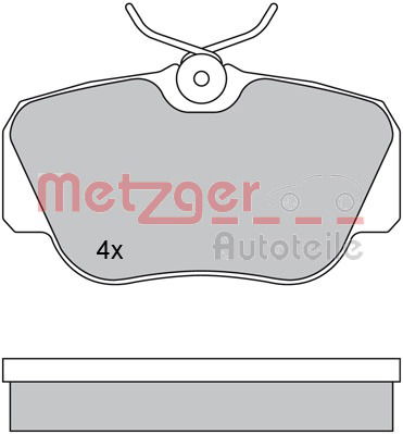 Bremsbelagsatz, Scheibenbremse Vorderachse Metzger 1170266 von Metzger