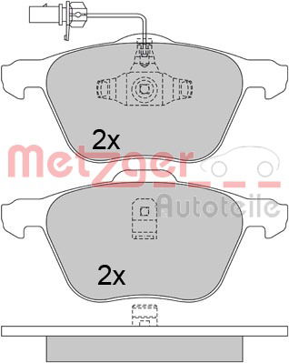 Bremsbelagsatz, Scheibenbremse Vorderachse Metzger 1170342 von Metzger