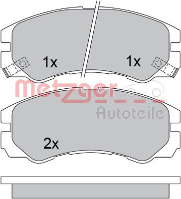 Bremsbelagsatz, Scheibenbremse Vorderachse Metzger 1170352 von Metzger