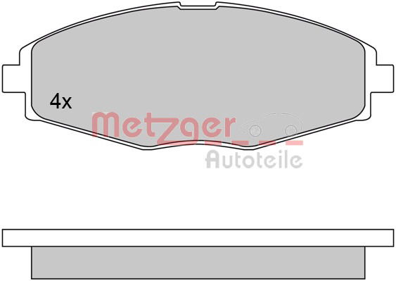 Bremsbelagsatz, Scheibenbremse Vorderachse Metzger 1170354 von Metzger