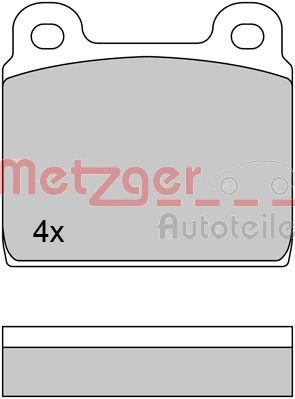 Bremsbelagsatz, Scheibenbremse Vorderachse Metzger 1170370 von Metzger