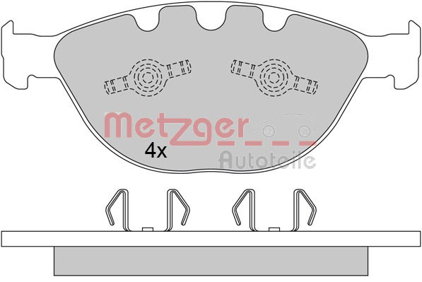 Bremsbelagsatz, Scheibenbremse Vorderachse Metzger 1170380 von Metzger