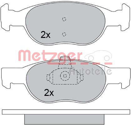 Bremsbelagsatz, Scheibenbremse Vorderachse Metzger 1170390 von Metzger