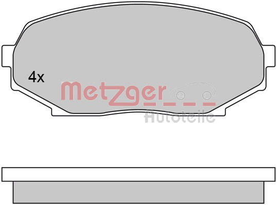 Bremsbelagsatz, Scheibenbremse Vorderachse Metzger 1170396 von Metzger