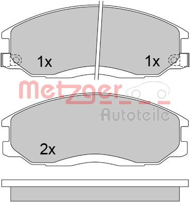 Bremsbelagsatz, Scheibenbremse Vorderachse Metzger 1170402 von Metzger