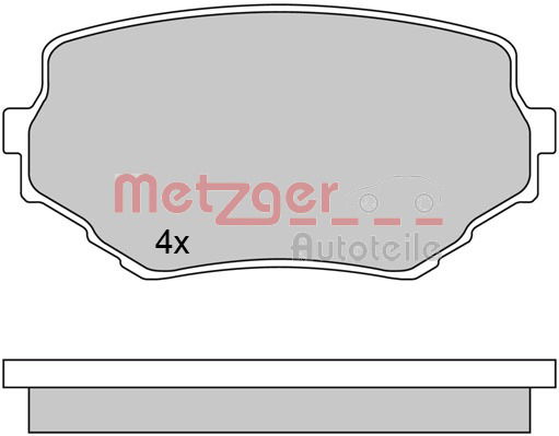 Bremsbelagsatz, Scheibenbremse Vorderachse Metzger 1170415 von Metzger