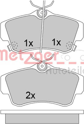 Bremsbelagsatz, Scheibenbremse Vorderachse Metzger 1170459 von Metzger