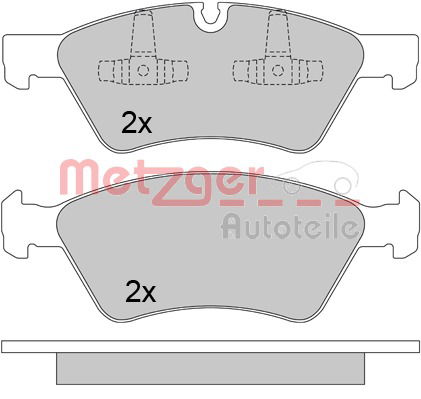 Bremsbelagsatz, Scheibenbremse Vorderachse Metzger 1170464 von Metzger