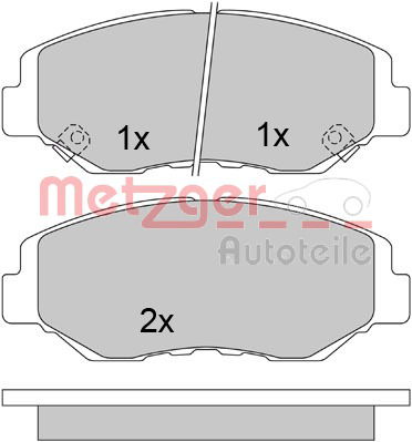 Bremsbelagsatz, Scheibenbremse Vorderachse Metzger 1170507 von Metzger