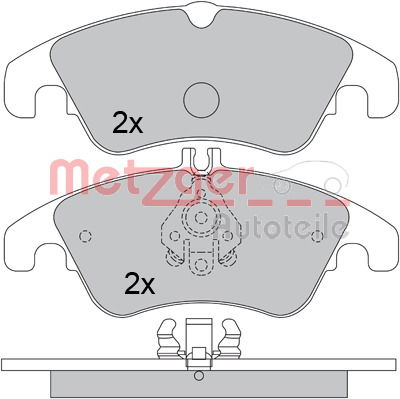 Bremsbelagsatz, Scheibenbremse Vorderachse Metzger 1170509 von Metzger