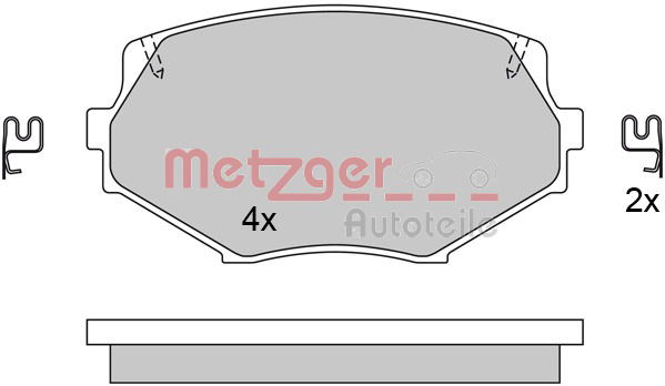 Bremsbelagsatz, Scheibenbremse Vorderachse Metzger 1170515 von Metzger