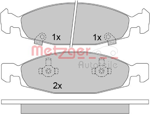 Bremsbelagsatz, Scheibenbremse Vorderachse Metzger 1170631 von Metzger
