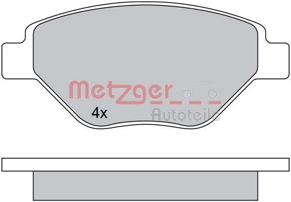 Bremsbelagsatz, Scheibenbremse Vorderachse Metzger 1170652 von Metzger