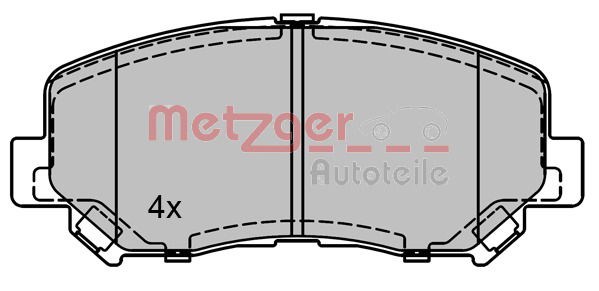 Bremsbelagsatz, Scheibenbremse Vorderachse Metzger 1170788 von Metzger