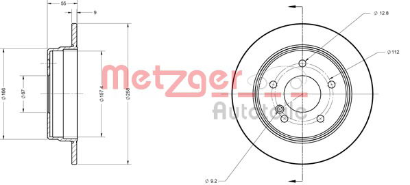 Bremsscheibe Hinterachse Metzger 6110064 von Metzger