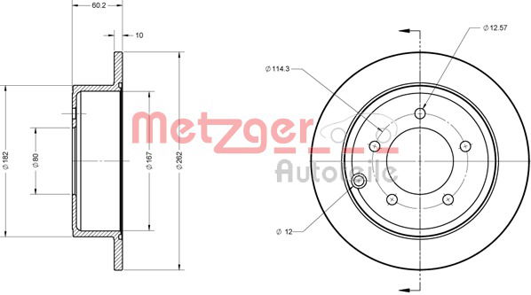 Bremsscheibe Hinterachse Metzger 6110122 von Metzger