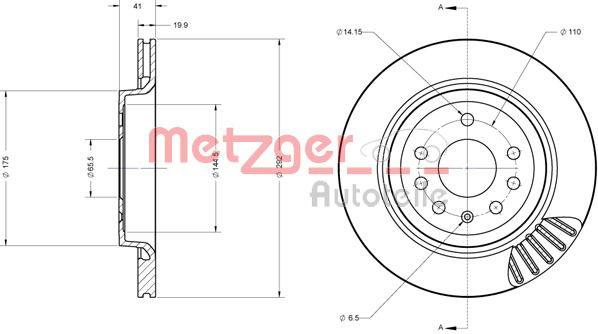 Bremsscheibe Hinterachse Metzger 6110362 von Metzger