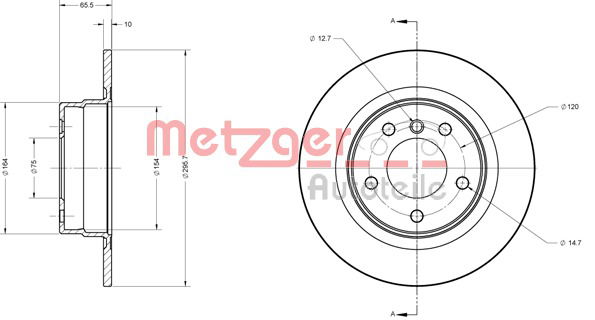 Bremsscheibe Hinterachse Metzger 6110424 von Metzger