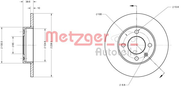 Bremsscheibe Metzger 6110060 von Metzger