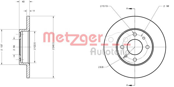 Bremsscheibe Metzger 6110585 von Metzger