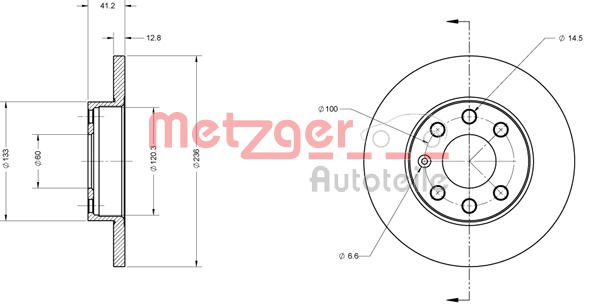 Bremsscheibe Vorderachse Metzger 6110014 von Metzger